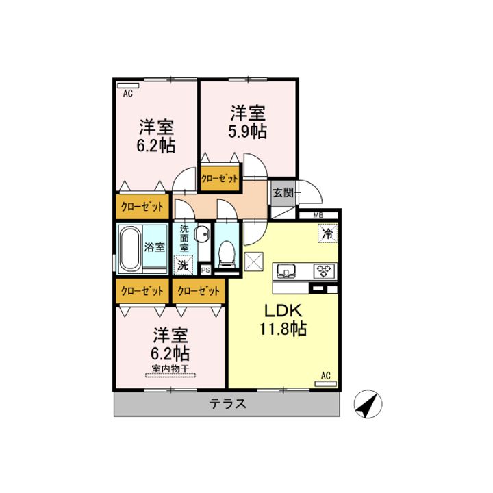 グランドュール Aの間取り