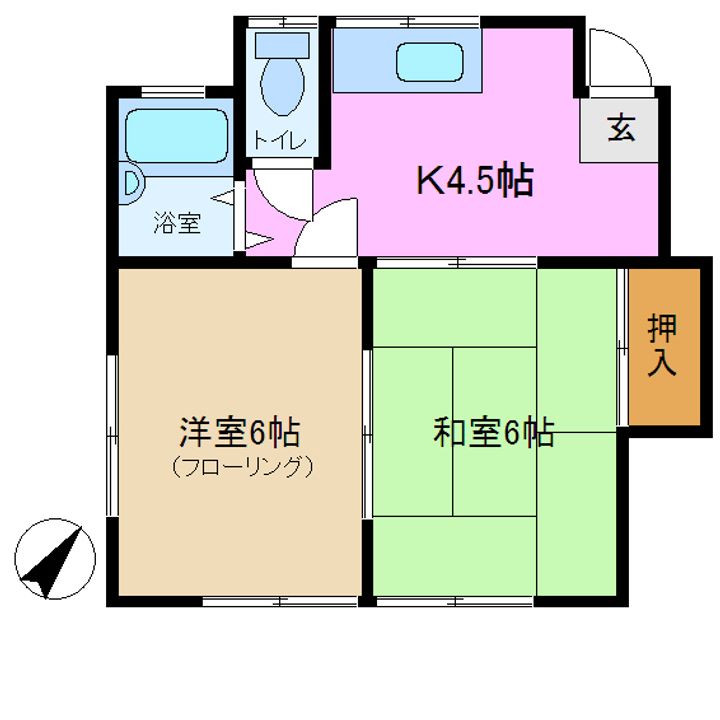 神奈川県横浜市神奈川区菅田町(アパート)の賃貸物件の間取り