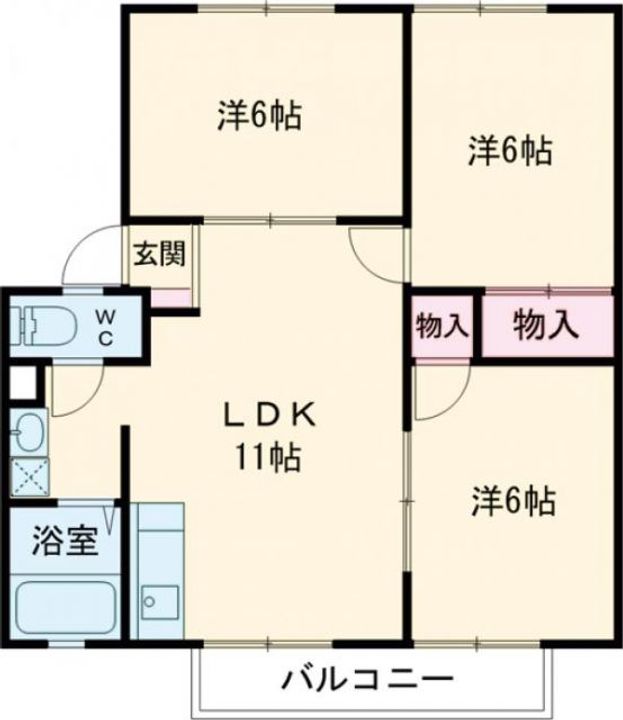 栃木県宇都宮市平松本町(アパート)の賃貸物件の間取り
