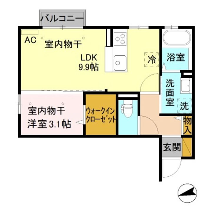 新潟県長岡市寿1(アパート)の賃貸物件の間取り