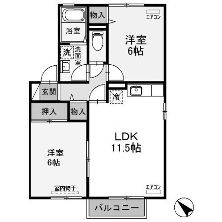 埼玉県本庄市小島6(アパート)の賃貸物件の間取り