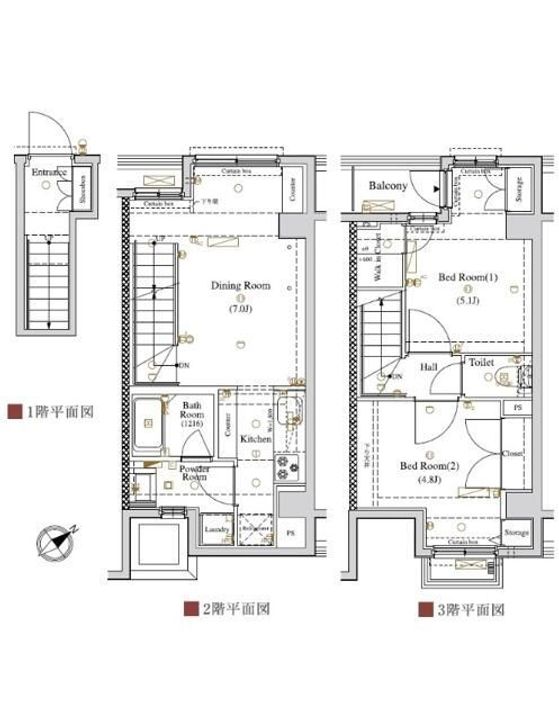東京都渋谷区本町4(マンション)の賃貸物件の間取り