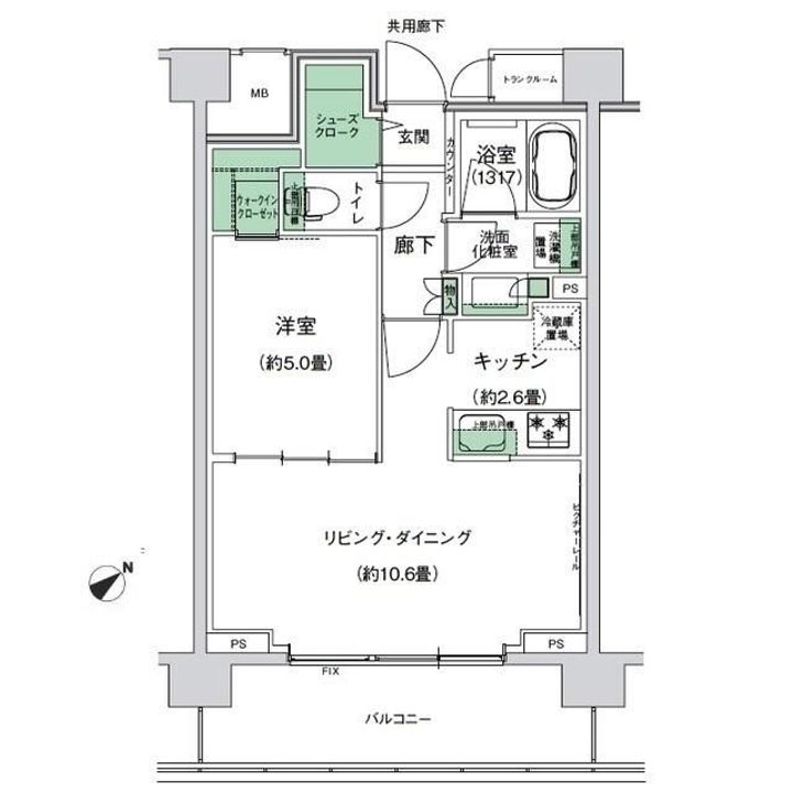 神奈川県川崎市高津区末長1(マンション)の賃貸物件の間取り