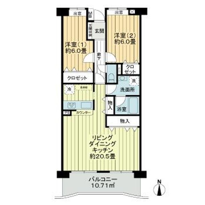 グランジュールマンション新田東の間取り