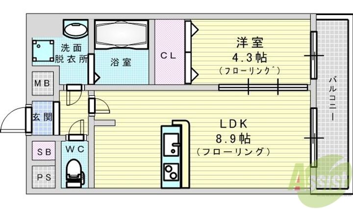 プレサンス新大阪ヴィガの間取り