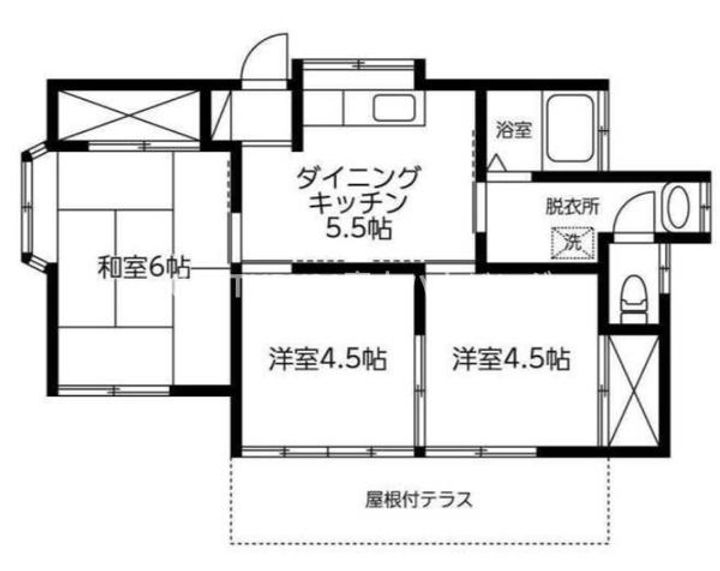 神奈川県藤沢市花の木(一戸建)の賃貸物件の間取り