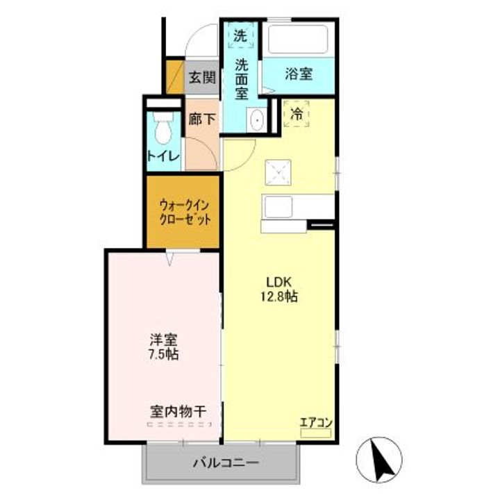 埼玉県本庄市東富田(アパート)の賃貸物件の間取り