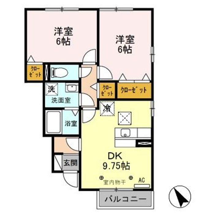 栃木県栃木市都賀町合戦場(アパート)の賃貸物件の間取り