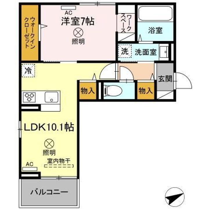 岡山県岡山市中区原尾島3(アパート)の賃貸物件の間取り