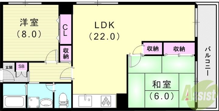 諏訪山スカイハイツの間取り