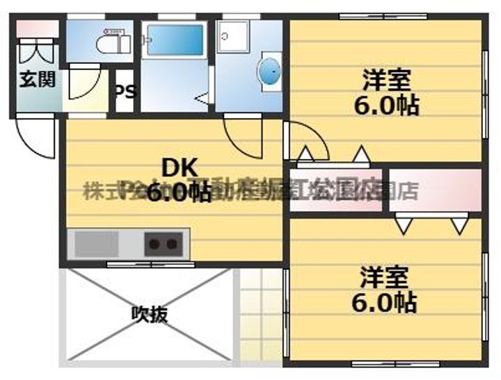 大阪府大阪市西区北堀江3(マンション)の賃貸物件の間取り