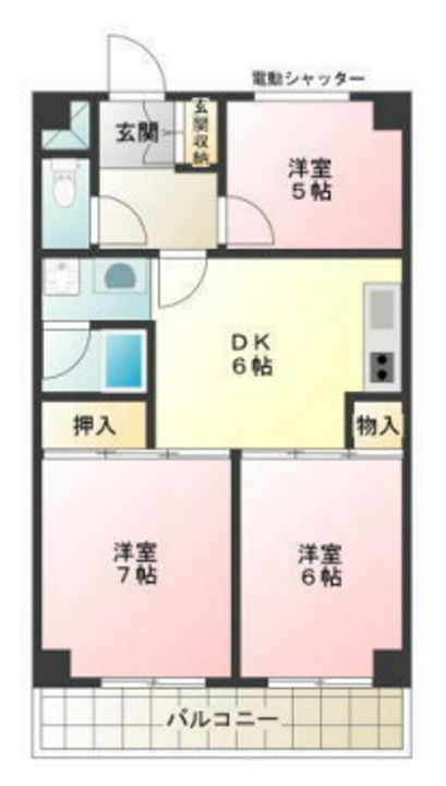 東京都東村山市栄町2(マンション)の賃貸物件の間取り