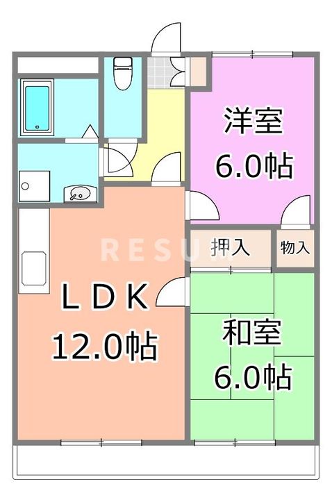 千葉県千葉市中央区末広3(マンション)の賃貸物件の間取り