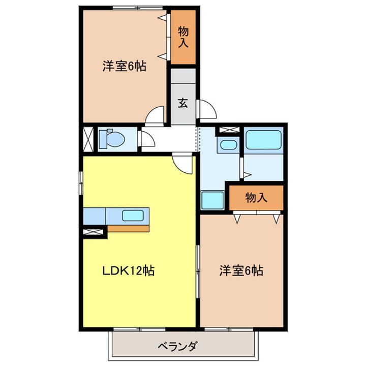 岐阜県岐阜市柳津町上佐波3(アパート)の賃貸物件の間取り