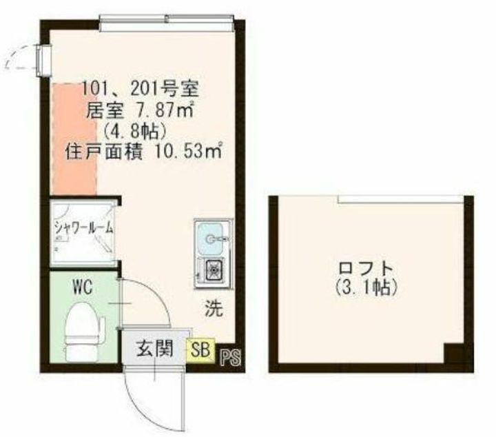 東京都北区豊島8(アパート)の賃貸物件の間取り