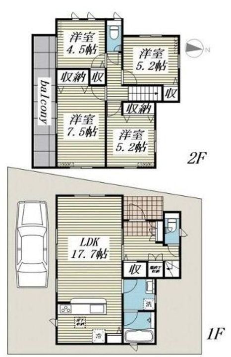 埼玉県富士見市鶴瀬東2(一戸建)の賃貸物件の間取り