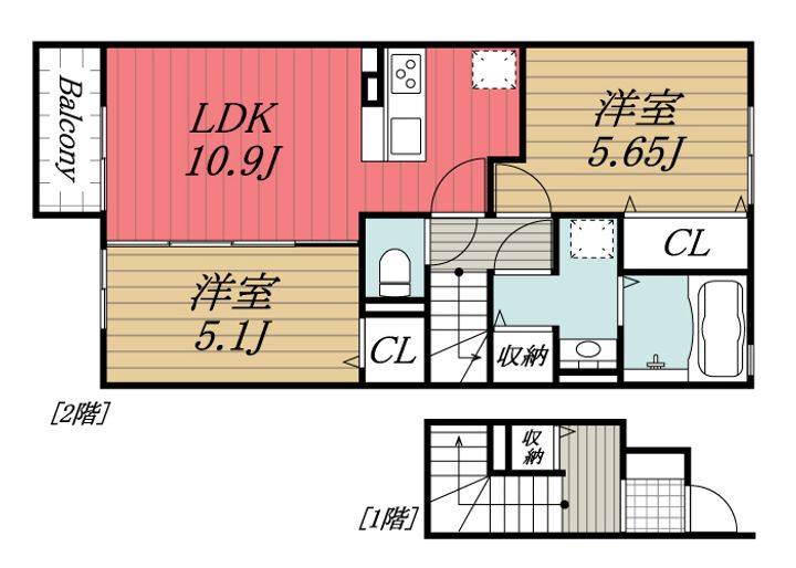 千葉県市原市五井(アパート)の賃貸物件の間取り
