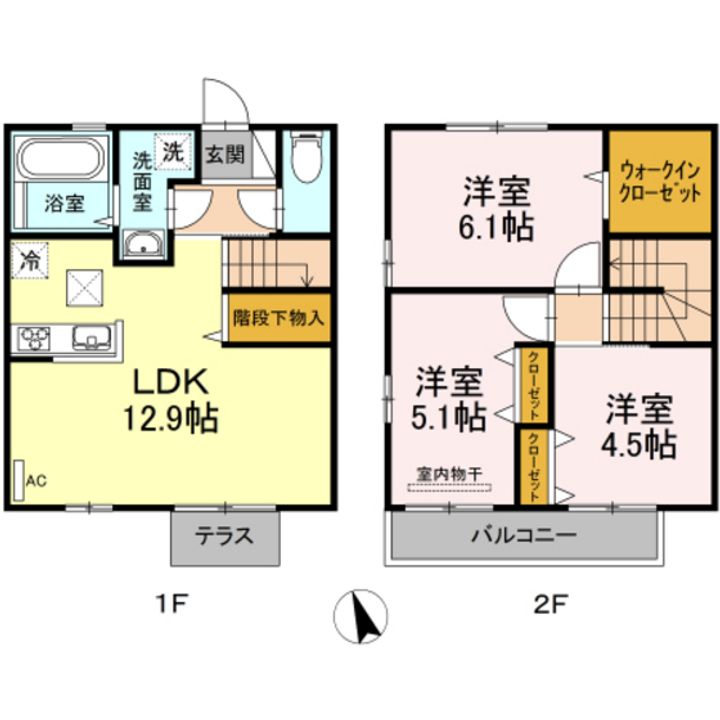 岡山県岡山市南区福成1(一戸建)の賃貸物件の間取り