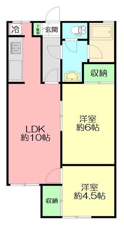 神奈川県伊勢原市高森(アパート)の賃貸物件の間取り