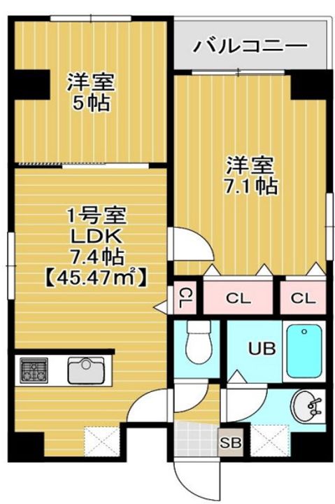 東京都墨田区石原4(マンション)の賃貸物件の間取り