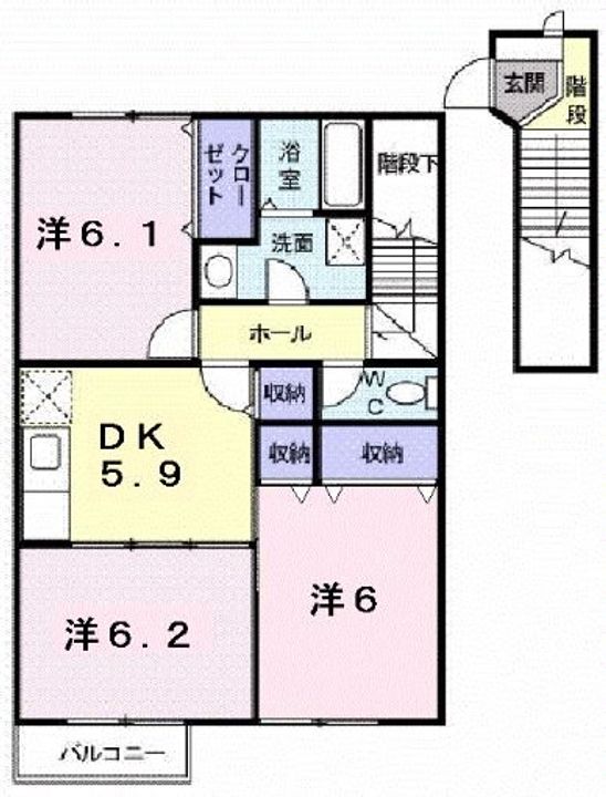 滋賀県近江八幡市堀上町(アパート)の賃貸物件の間取り