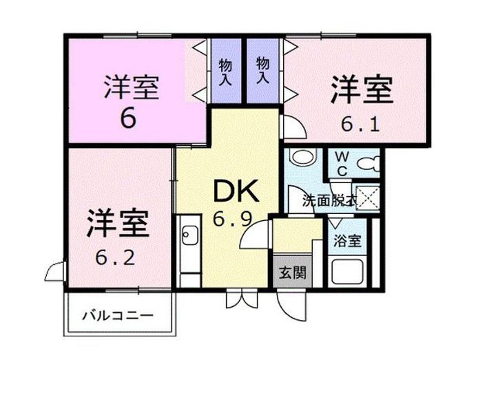 群馬県高崎市下里見町(アパート)の賃貸物件の間取り