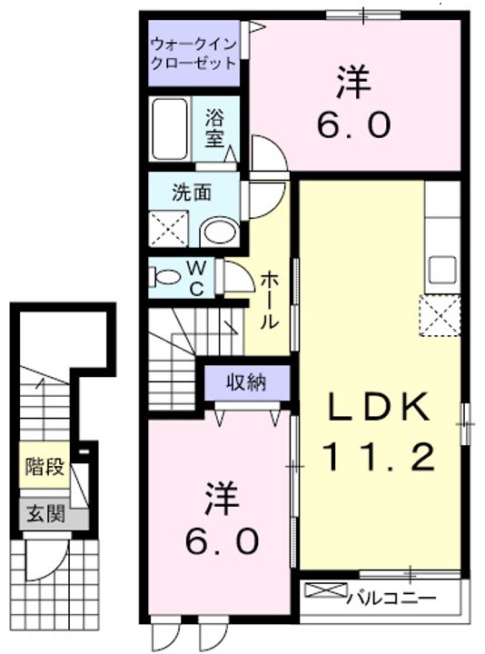 広島県呉市川尻町久筋2(アパート)の賃貸物件の間取り