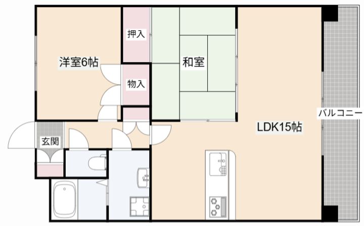 大阪府高槻市大冠町1(マンション)の賃貸物件の間取り