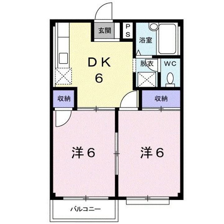 茨城県那珂市菅谷(アパート)の賃貸物件の間取り