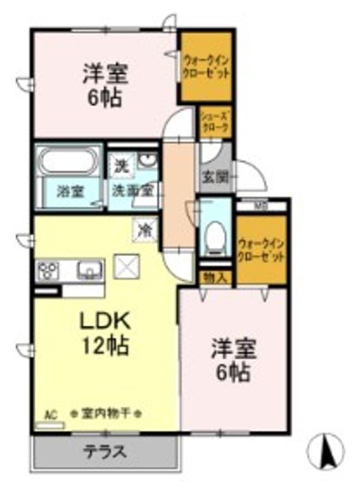 神奈川県茅ヶ崎市菱沼2(アパート)の賃貸物件の間取り