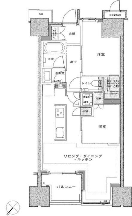 東京都中央区日本橋小伝馬町(マンション)の賃貸物件の間取り