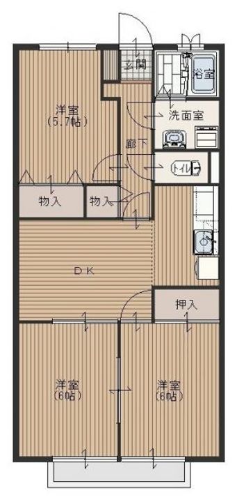 埼玉県所沢市小手指元町1(アパート)の賃貸物件の間取り