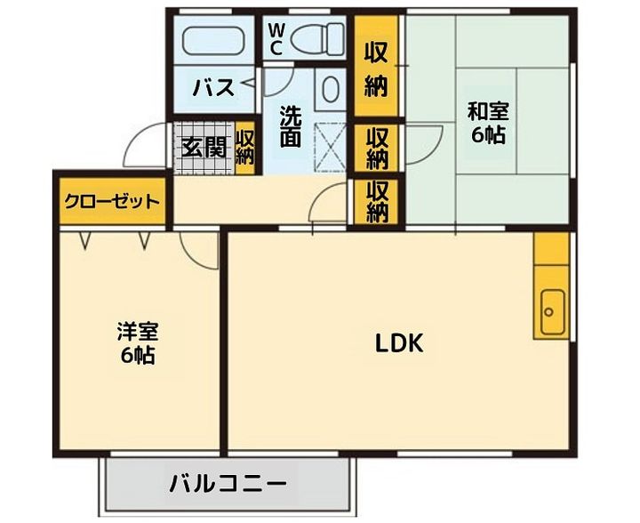 鹿児島県霧島市国分新町1(アパート)の賃貸物件の間取り