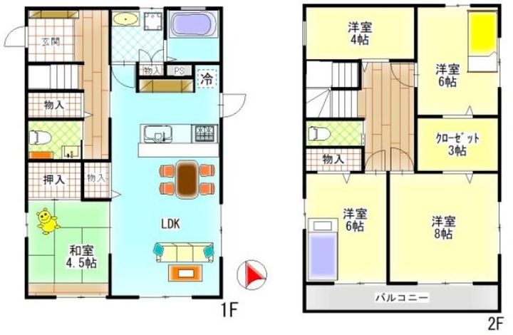 岡山県倉敷市羽島(一戸建)の賃貸物件の間取り