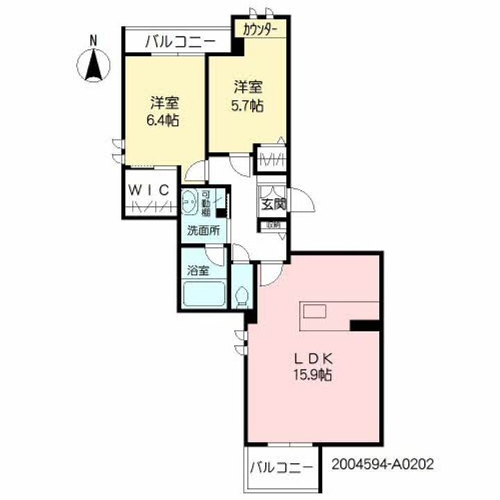 アルル ローズAの間取り