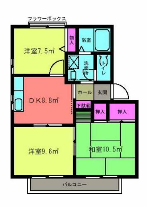 シャンボール吉岡Aの間取り