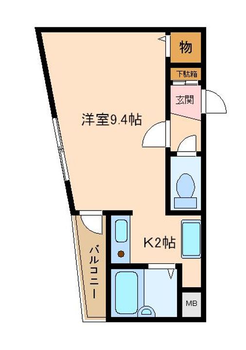 大阪府大阪市平野区瓜破1(マンション)の賃貸物件の間取り