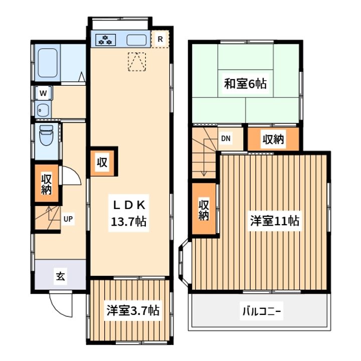神奈川県大和市上草柳3(一戸建)の賃貸物件の間取り