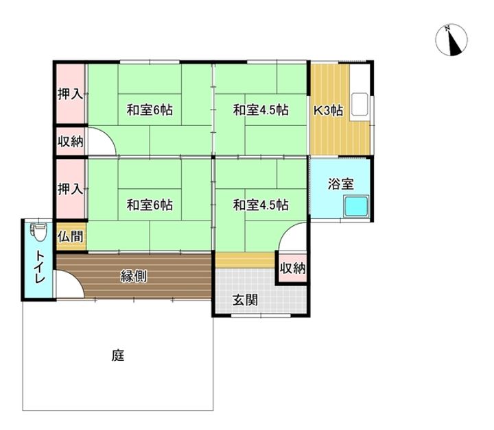 栃木県栃木市旭町(一戸建)の賃貸物件の間取り
