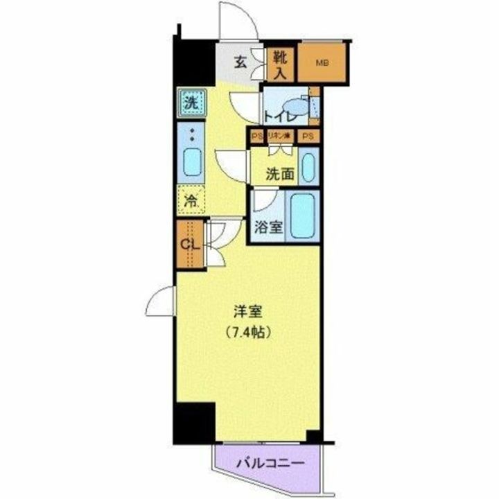 東京都新宿区若松町(マンション)の賃貸物件の間取り