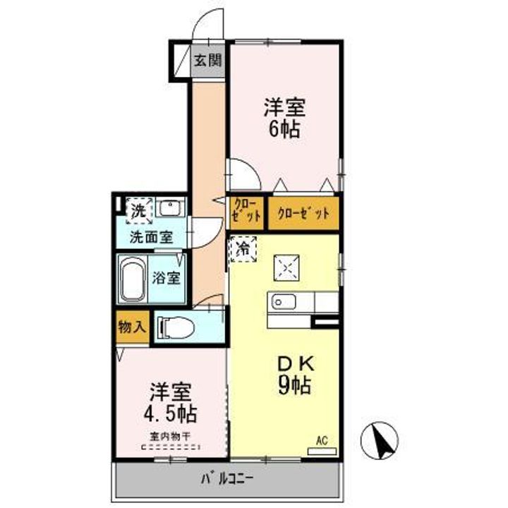 広島県福山市新市町大字戸手(アパート)の賃貸物件の間取り