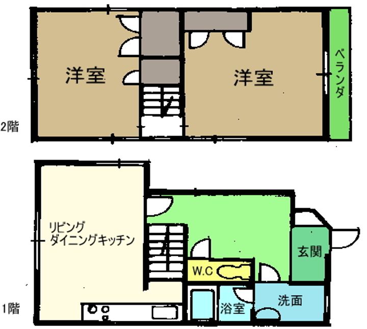 徳島県板野郡藍住町矢上字安任(一戸建)の賃貸物件の間取り