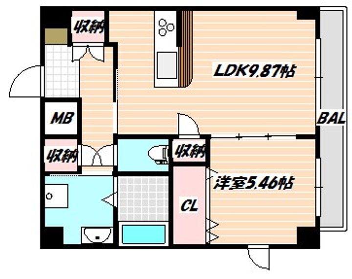 千葉県船橋市本町2(マンション)の賃貸物件の間取り