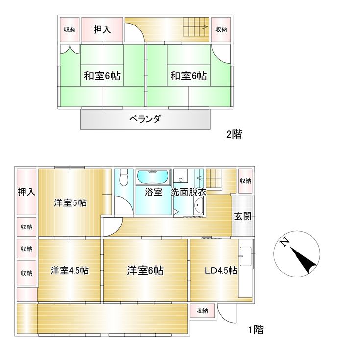宮城県遠田郡美里町北浦字大口(一戸建)の賃貸物件の間取り