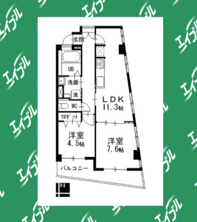 愛知県名古屋市西区浄心1(マンション)の賃貸物件の間取り