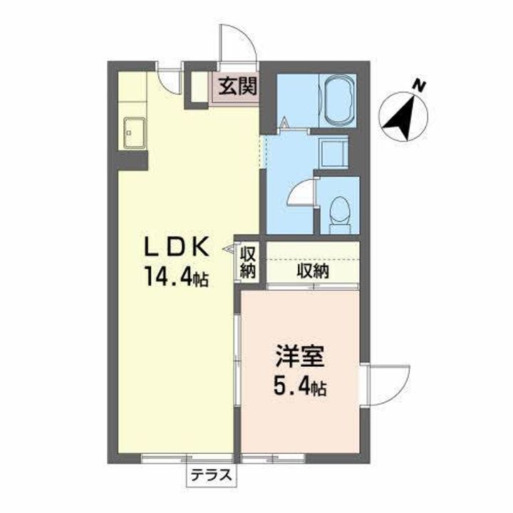 岩手県花巻市不動町1(アパート)の賃貸物件の間取り