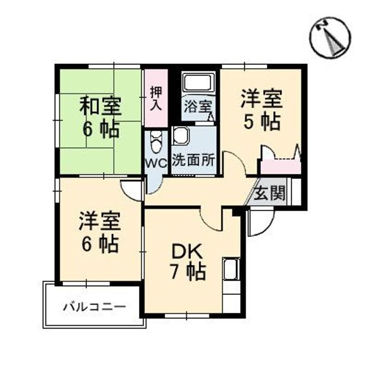 カーサ焼山中央 B棟の間取り
