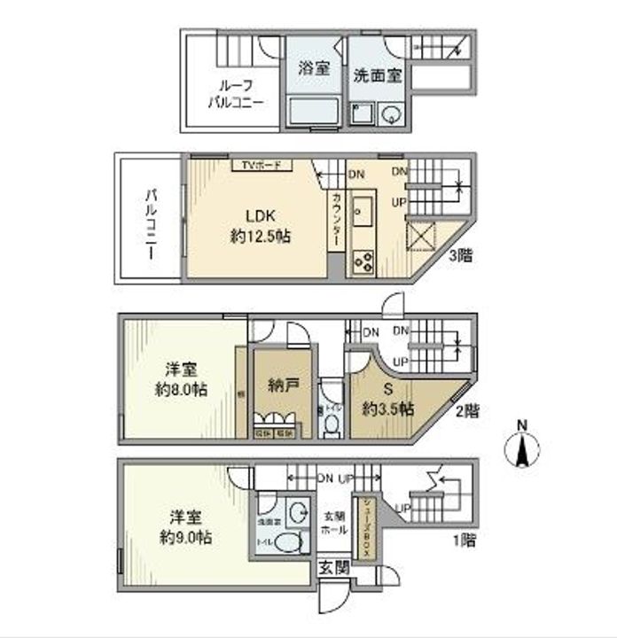 東京都目黒区下目黒2(一戸建)の賃貸物件の間取り