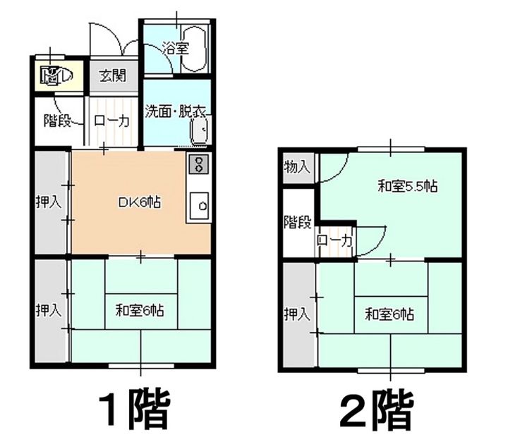 大坊ハイツ1号棟の間取り