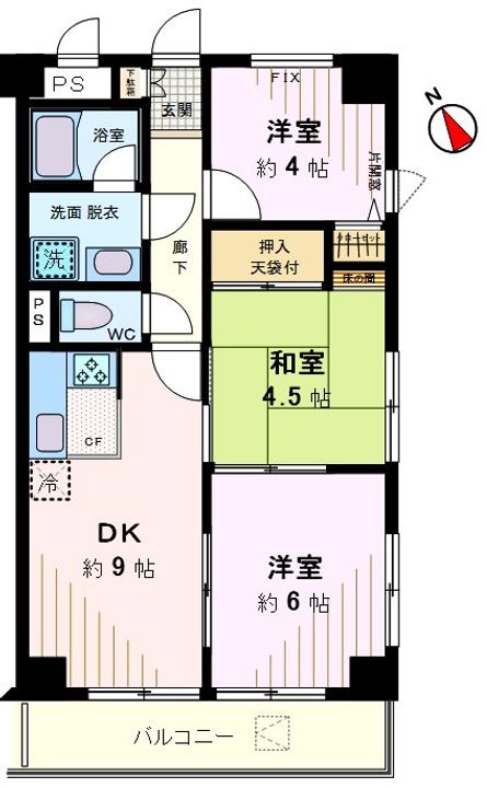 分譲賃貸 MAC志木コート  車庫P付の間取り